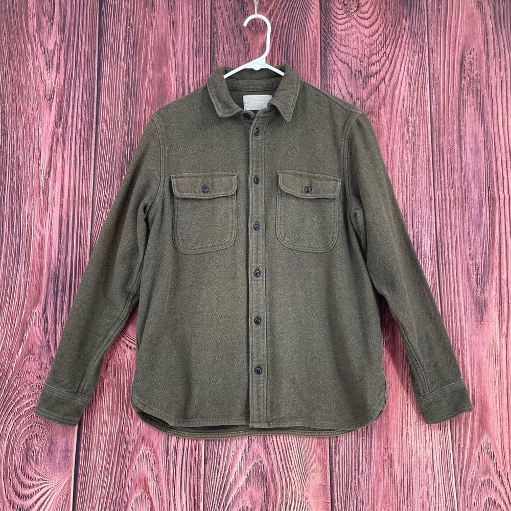 Everlane The Heavyweight Overshirt Flannel Men's Size Medium Green Long Sleeve